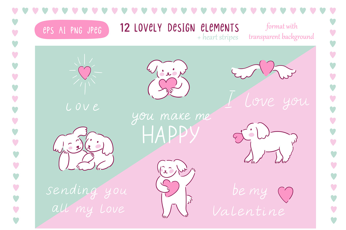 Naive dog love clipart, an Object Graphic by Alenkakarabanova (Photo 4 of 10)
