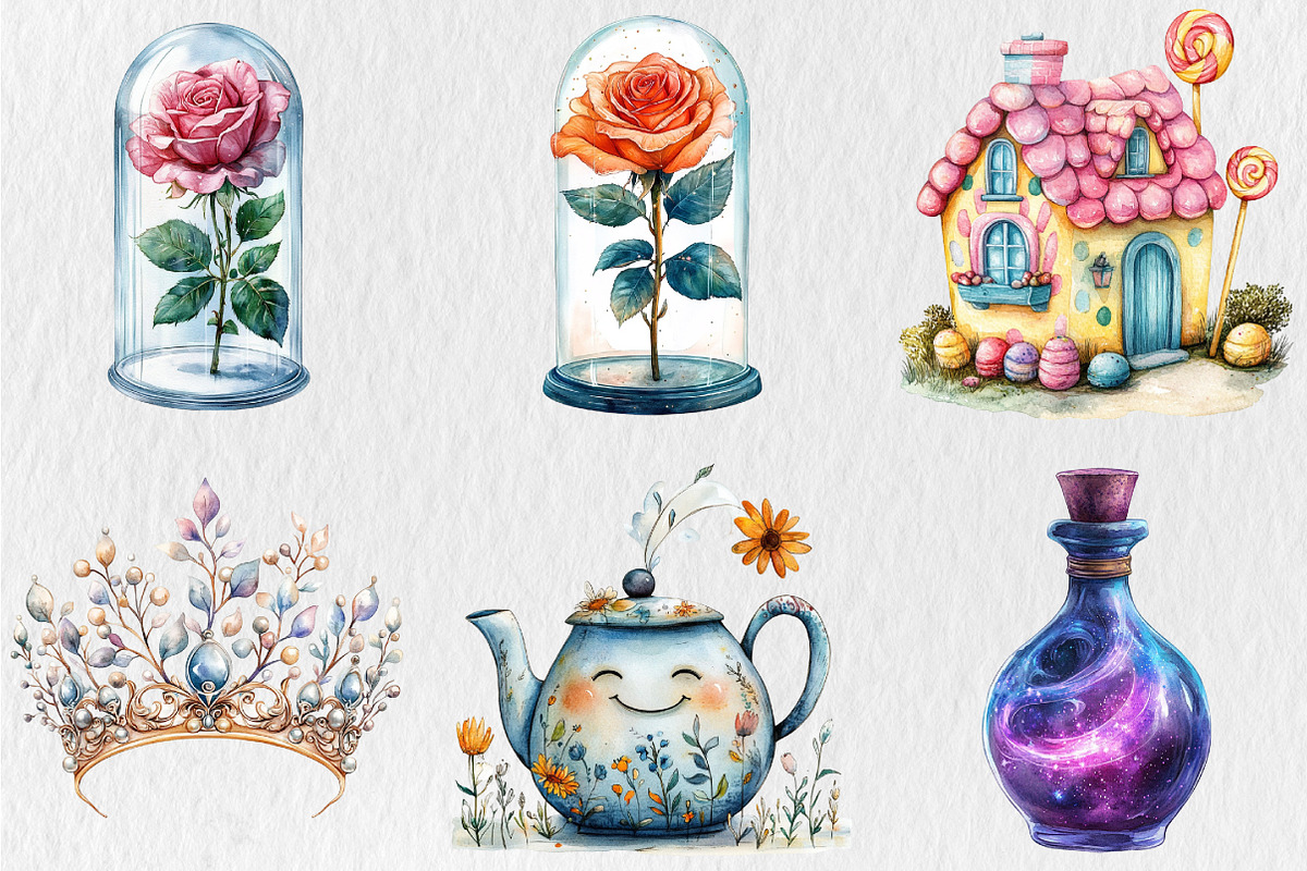 Watercolor Fairytale Wonderland Clip, an Illustration by Rose Art (Photo 3 of 5)