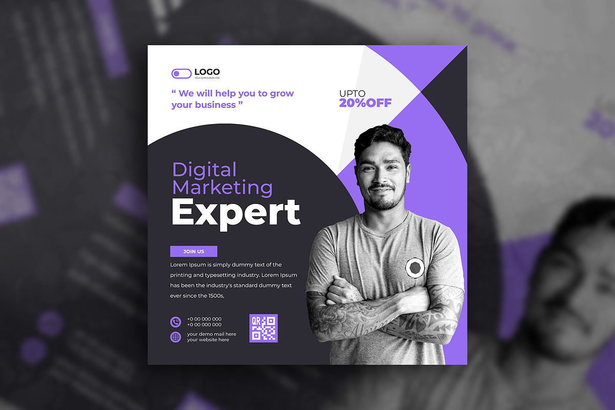 Marketing agency social media post, a Social Media Template by Tanmoy Topu (Photo 11 of 11)