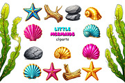 Little mermaids clipart set png, an Object Graphic by JuliaStarArt-FantasyHome (Thumbnail 5 of 12)