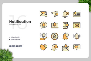Notification Colored Icons, an Icon by Upnowgraphic