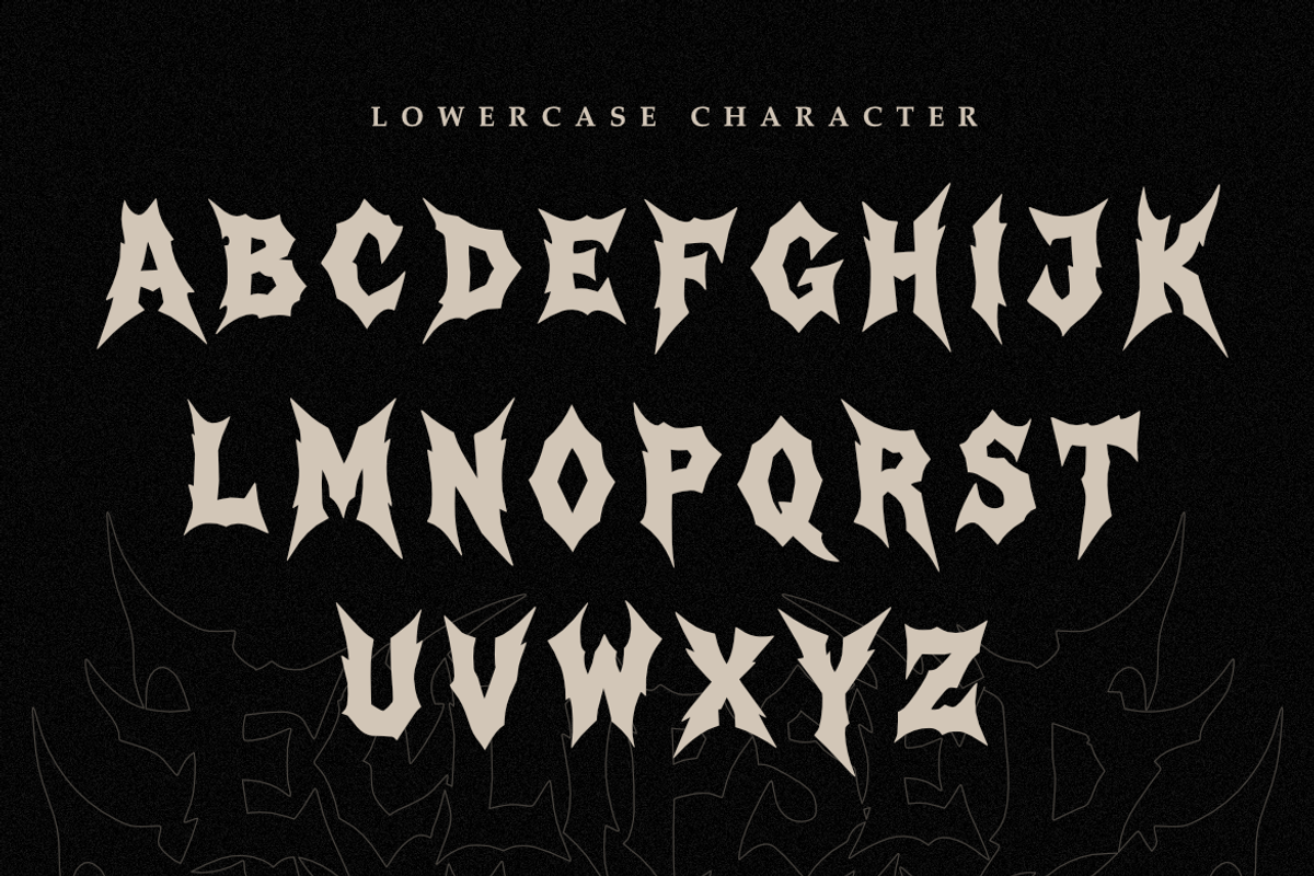 Eclipsed Blazzing | Death Metal Font, a Blackletter Font by Masyafi Studio (Photo 3 of 8)