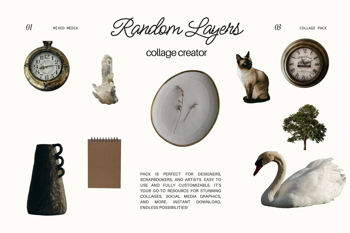 random layers - collage kit, an Object Graphic by Ashiya Pixel