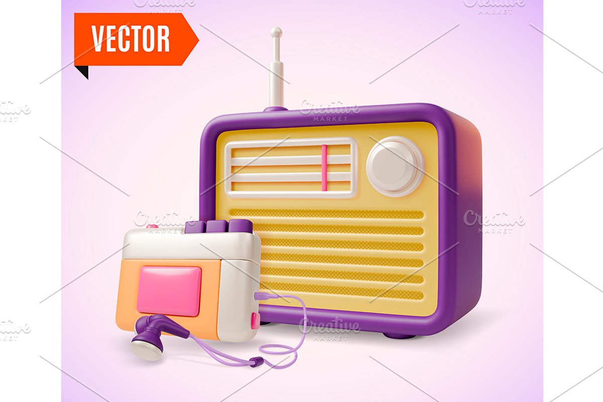 3d Retro Audio Electronics Set, an Object Graphic by 35lab (Photo 3 of 5)