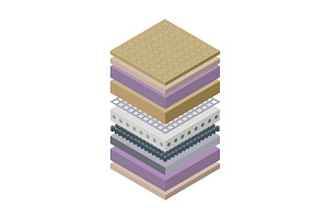Layered orthopedic mattress icon, an Object Illustration by the8monkey