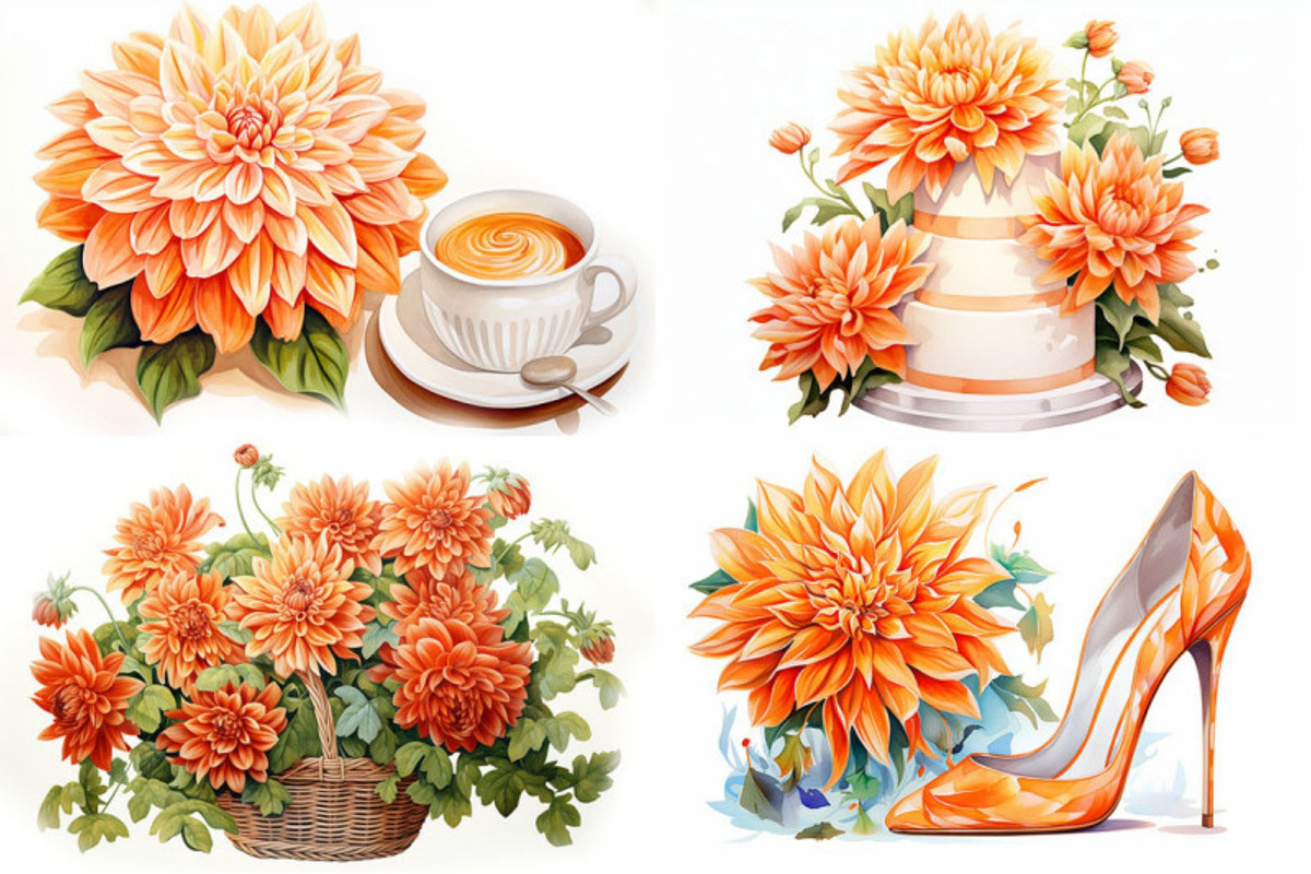 Dahlia Floral, a Seasonal Illustration by artsy-fartsy (Photo 4 of 6)