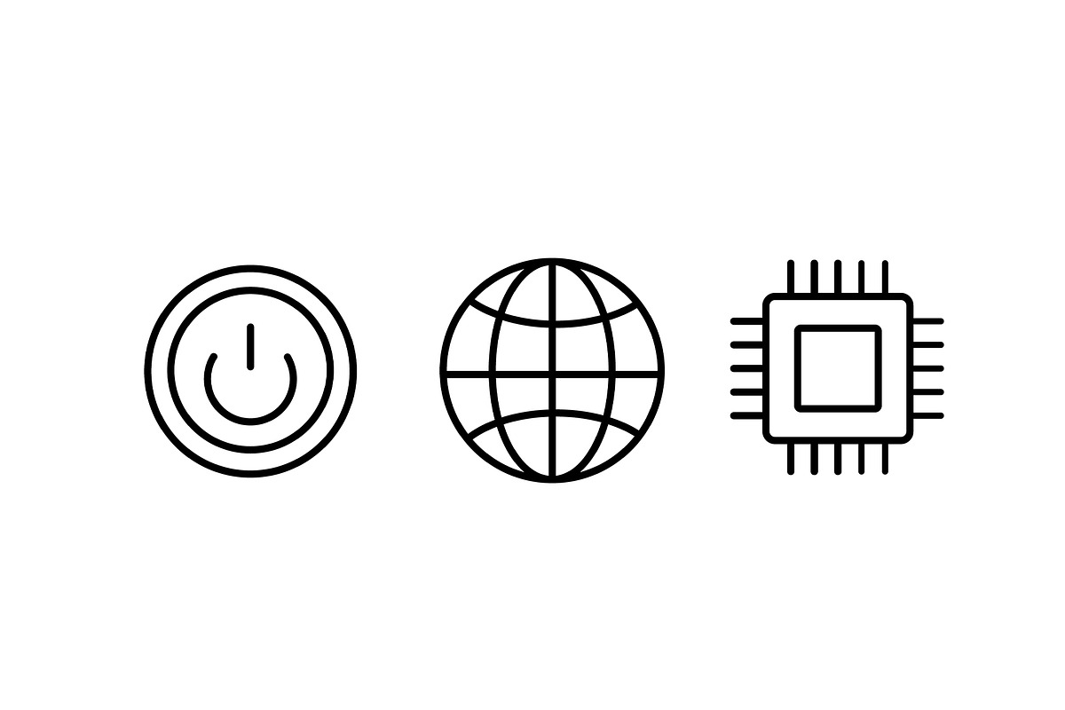 Line art set of technology icons set, an Outline Icon by Elen_Art (Photo 3 of 4)