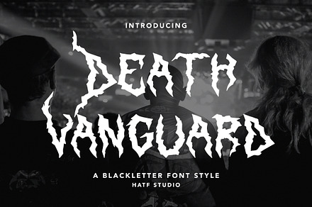 Death Vanguard, a Blackletter Font by HATFSTUDIO
