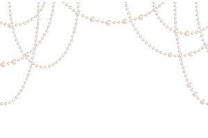 Pearl necklaces hang in multiple, an Illustration by Woters little shop