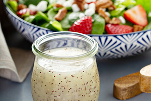 Poppy seed salad dressing stock photo containing poppy and seed