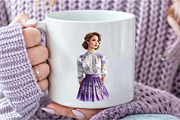 Purple Summer Vintage Woman Clipart, an Illustration by DreamCafeArt (Thumbnail 7 of 8)