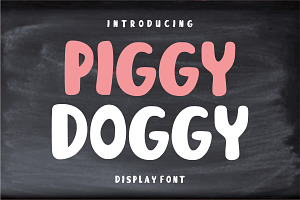 Piggy Doggy cute font, a Handwritten Font by Fourteen Letter