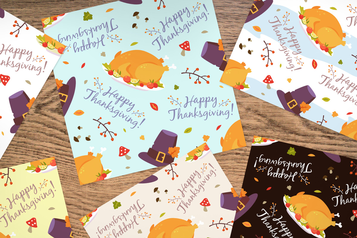 Happy Thanksgiving set, a Decorative Illustration by SunnyWS (Photo 5 of 5)