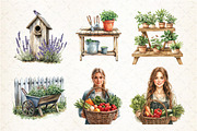 Gardening Watercolor Sublimation Cli, an Illustration by Libby Wishes (Thumbnail 6 of 9)