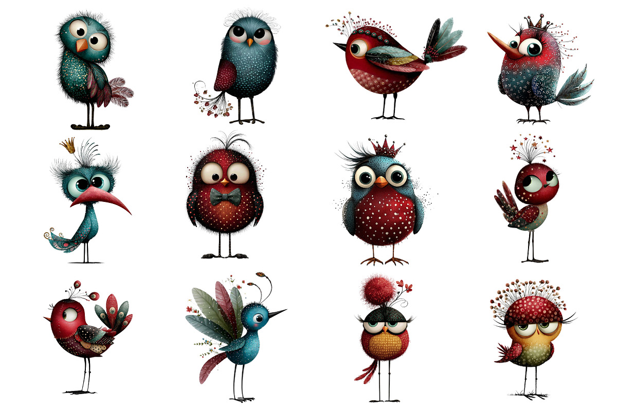 Whimsical & Quirky Bird Clipart, an Illustration by Dream Creation (Photo 2 of 5)