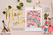 Your map creator Paris, a Decorative Illustration by Marine art (Thumbnail 1 of 4)