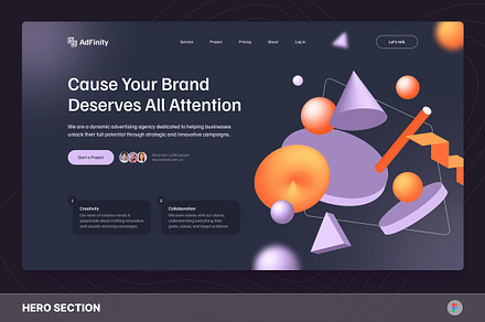 Advertising Agency Hero Section, an UI Kit Template by Studio Delapan