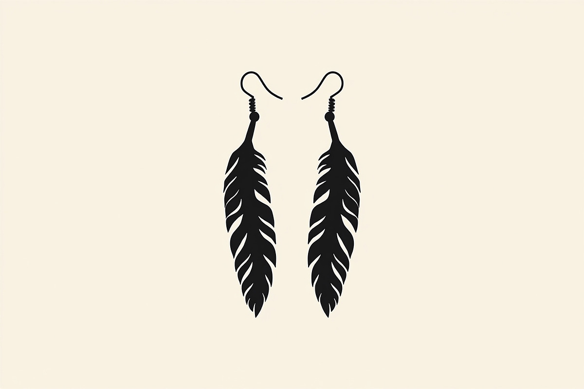 Leaf Earring Silhouette Bundle, a Graphic by abu67222 (Photo 8 of 9)