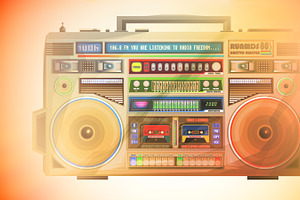 Vintage Ghetto Blaster Boombox