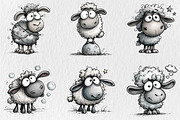 Whimsical Funny Sheep Clipart, an Animal Illustration by Rose Art (Thumbnail 4 of 7)