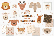 Animal Faces and Boho Rainbow Bundle, an Animal Illustration by DearLetters (Thumbnail 1 of 14)