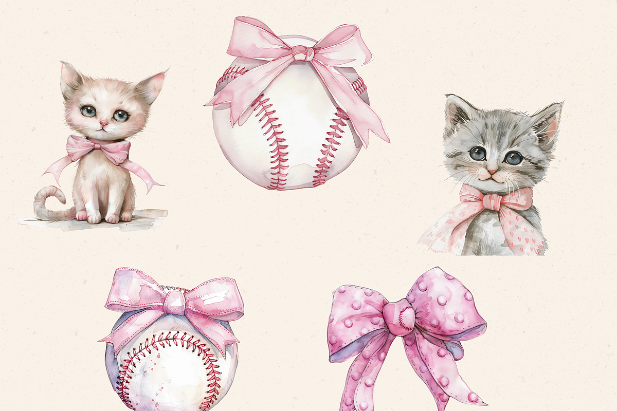 PINK COQUETTE BOWS AND DOGS CLIPART, an Animal Illustration by Daring Digies (Photo 4 of 7)
