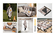 Woven Blanket Mockup Bundle x15 PSDs, an Apparel Mockup by TemplateBurst (Thumbnail 5 of 10)