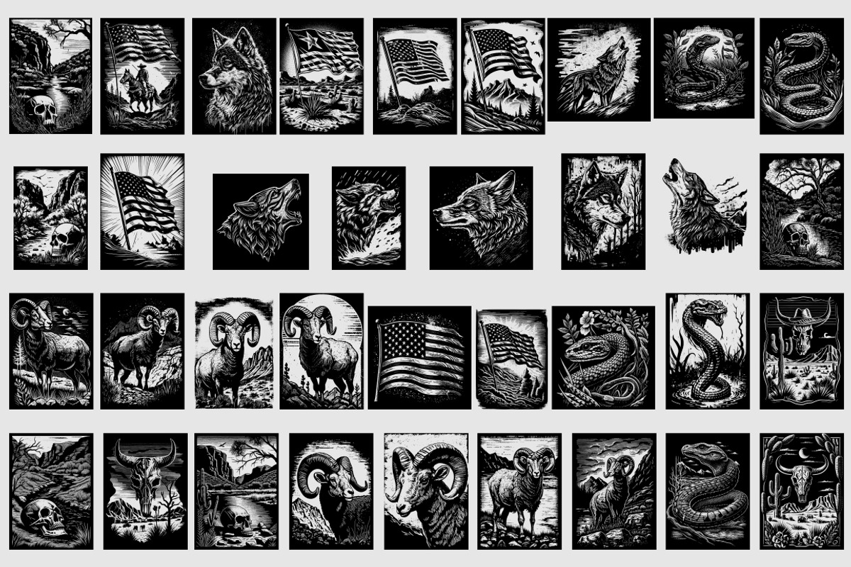 130 American Animals illustrations, an Animal Illustration by Nocturnal Wolf (Photo 11 of 13)