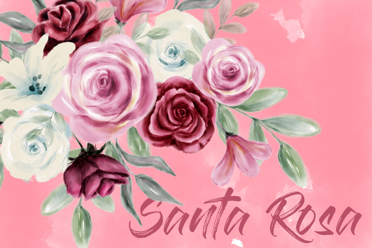 Watercolor Flowers Pink Burgundy, a Graphic by Feather Grace Designs (Photo 2 of 6)
