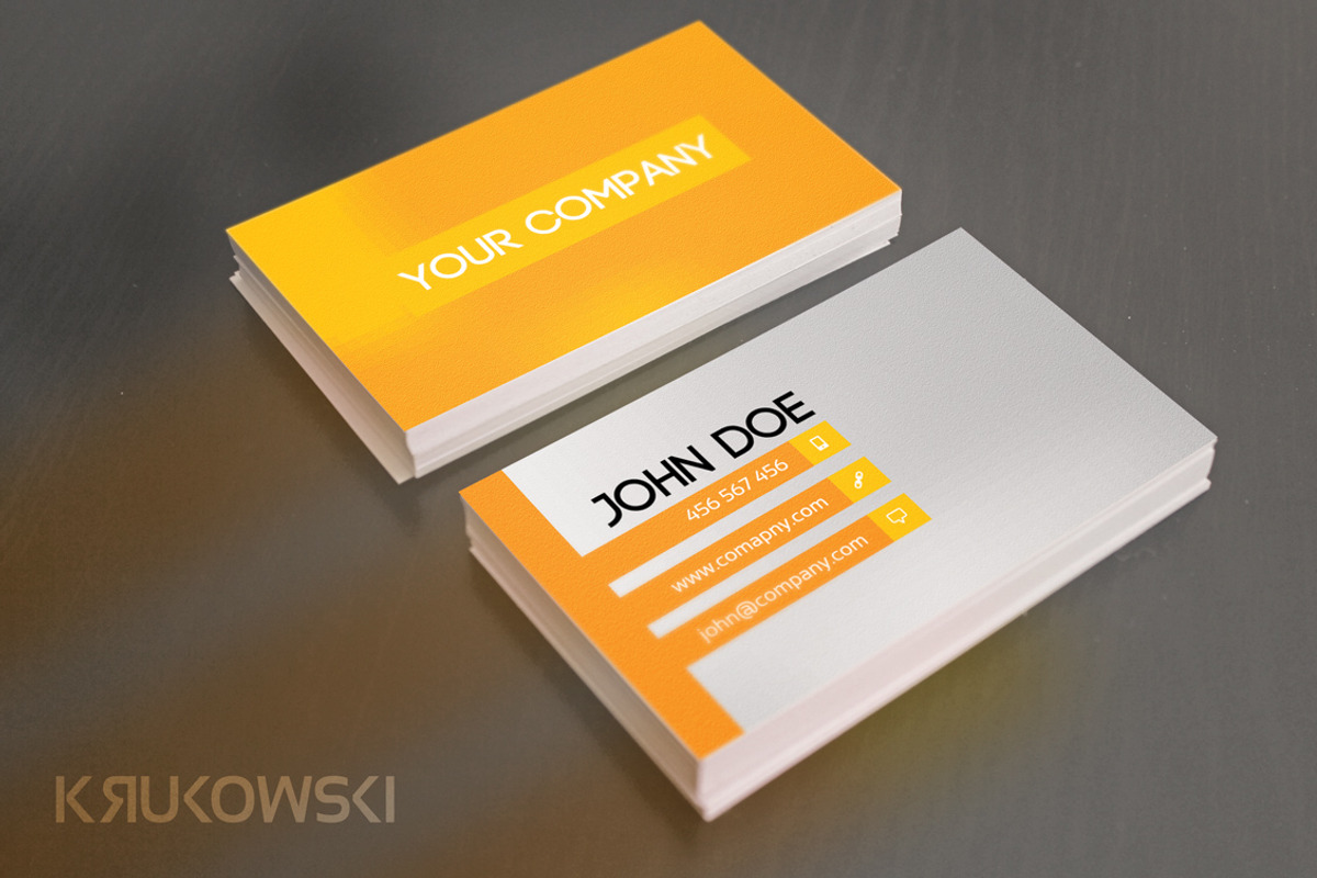 Yellow Business Card Template, a Business Card Template by Krukowski ...