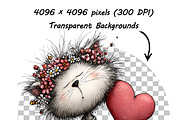 Whimsical Floral Cat Clipart Bundle, an Animal Illustration by one-touch (Thumbnail 10 of 18)