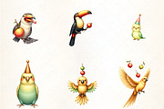 Crazy Funny Birds Clipart Bundle, an Illustration by CrexoraLab (Thumbnail 5 of 5)
