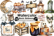 Soft Rustic Halloween Clipart, an Illustration by Black Bird Studio (Thumbnail 1 of 6)