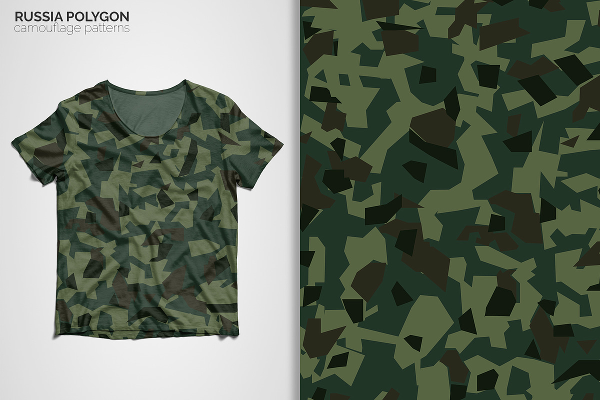 Russia Polygon Camouflage Patterns, a Pattern Graphic by 3Y_Design (Photo 5 of 5)