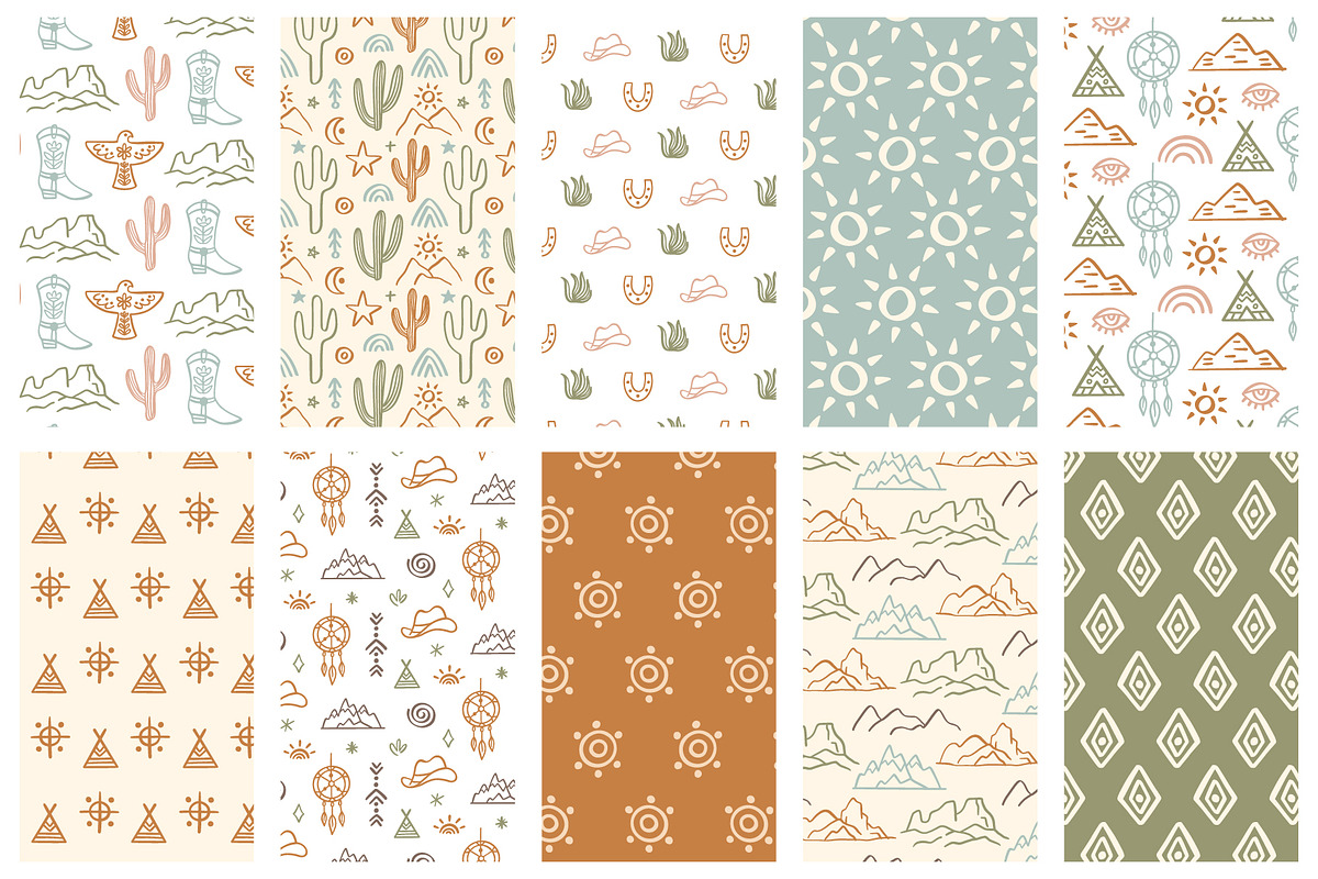 Western Bundle Clipart and Patterns, a Graphic by Katrinelly (Photo 7 of 14)