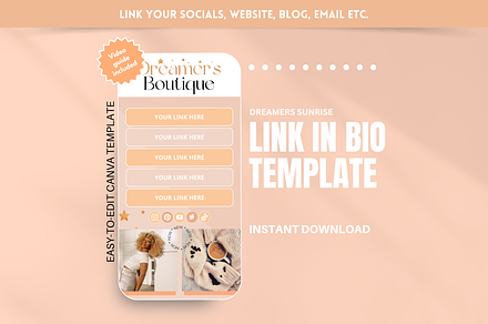 Peach Link in Bio, a Landing Page Template by SunshineStudioBoutique