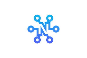 letter N network link digital logo, a Branding & Logo Template by Rasagama Studio