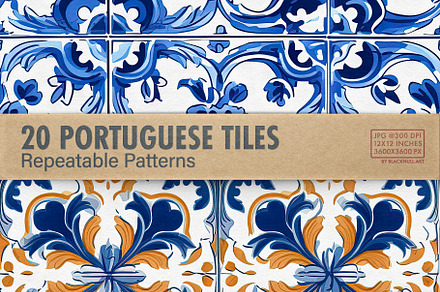 Portuguese Tiles Digital Papers
