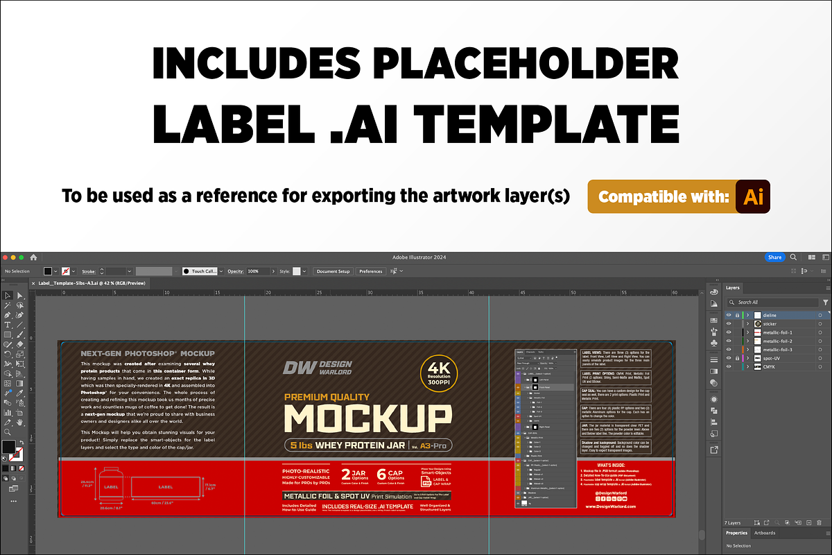 5lb Whey Protein Jar Mockup A3-Pro, a Packaging Mockup by Design Warlord (Photo 7 of 16)