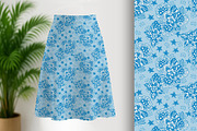 Hand Drawn Floral in Blue, a Pattern Graphic by Sharon Schwalbe (Thumbnail 1 of 5)