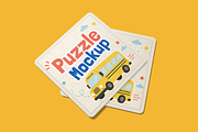 Square Puzzle Mockup Set, a Merchandise Mockup by DSNA Mockup (Thumbnail 3 of 5)