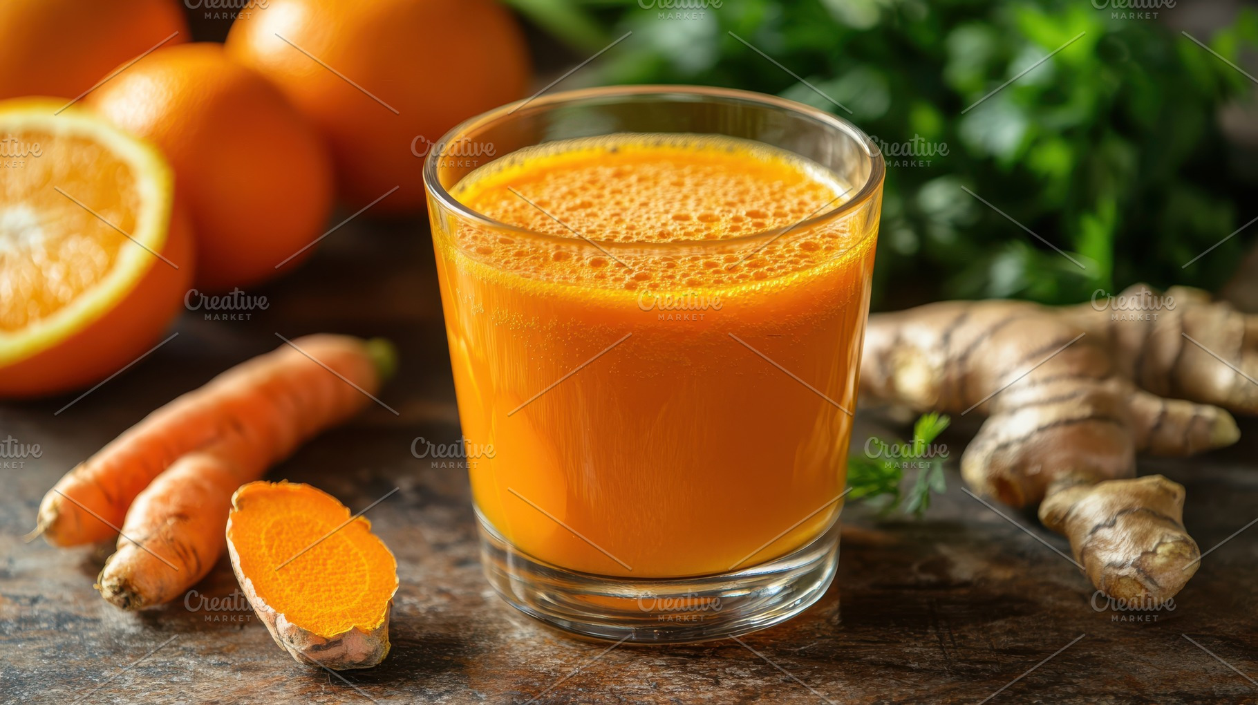 Bright Orange Juice with Ginger and, a Food & Drink Photo by Pixeness Studio