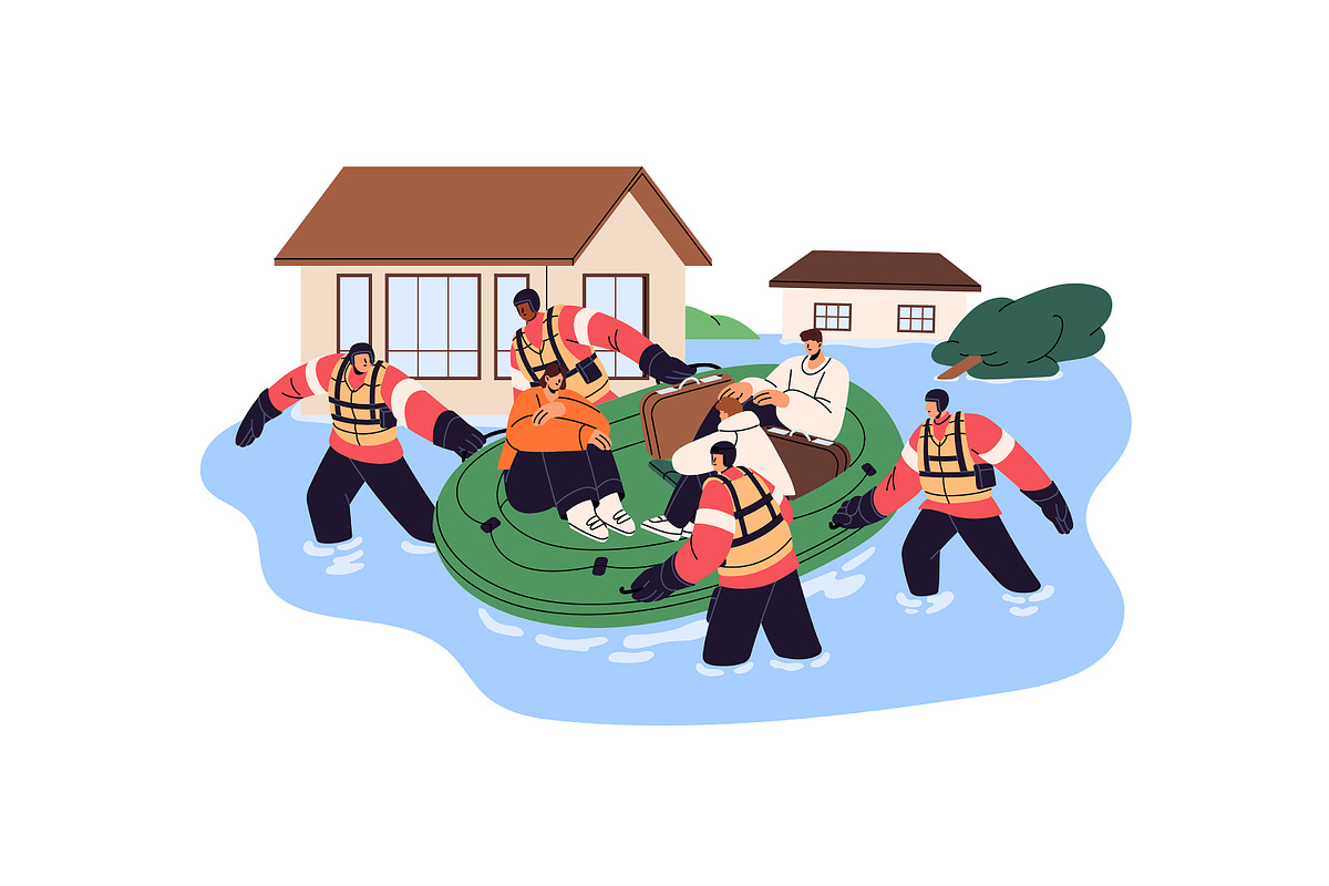 Firefighters, firemen fight a fire, a Work Illustration by PaperTrident (Photo 6 of 9)