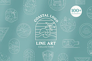 Coastal Line Art Logo Bundle, a Branding & Logo Template by Ellen Carty Design (Thumbnail 1 of 11)