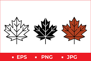Maple Leaf Vector Icon Graphic Set, a Solid Icon by Artonix