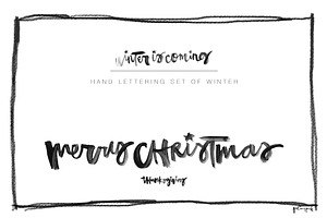 Hand Lettering Set of Winter
