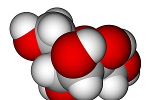 Fructose space filling molecular mod, an Education Illustration by Leonid Andronov