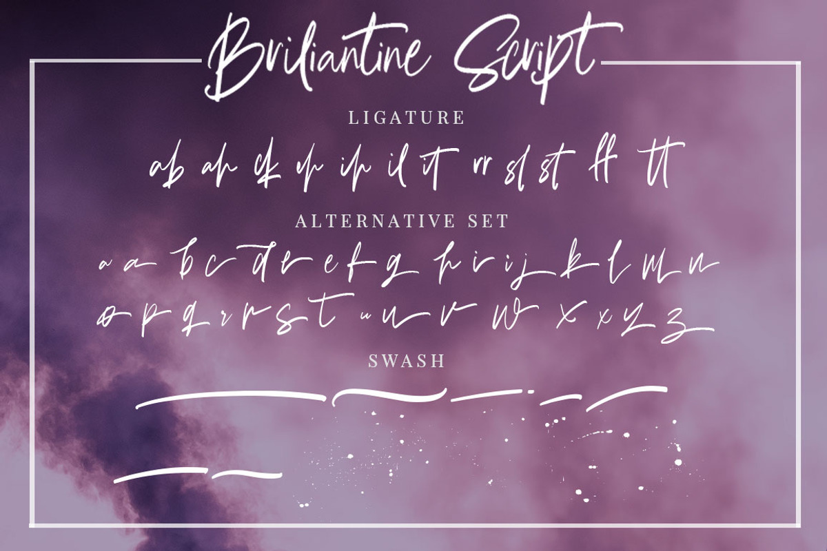 Briliantine Beautiful Script, a Script Font by Putra Khan (Photo 23 of 25)