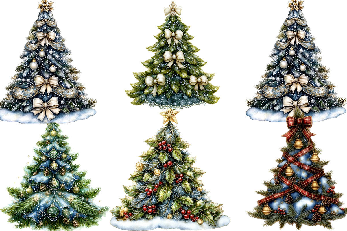 Brushstroke Christmas Tree Clipart, a Seasonal Illustration by SVGArt (Photo 4 of 10)