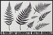 8 Fern Leaf Silhouette Bundle, an Illustration by BIPLOB EXPERT (Thumbnail 1 of 9)